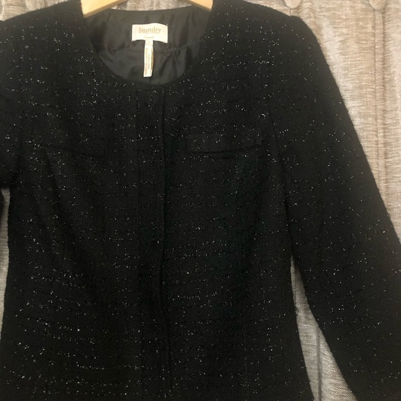 Laundry Shelli Segal Black Metallic Tweed Blazer - Picture 11 of 16